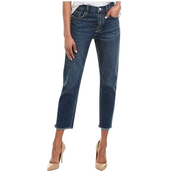 Current/Elliott Denim - Current/Elliott Vintage Cropped Slim Straight Button Fly Medium Wash Jeans Sz 29